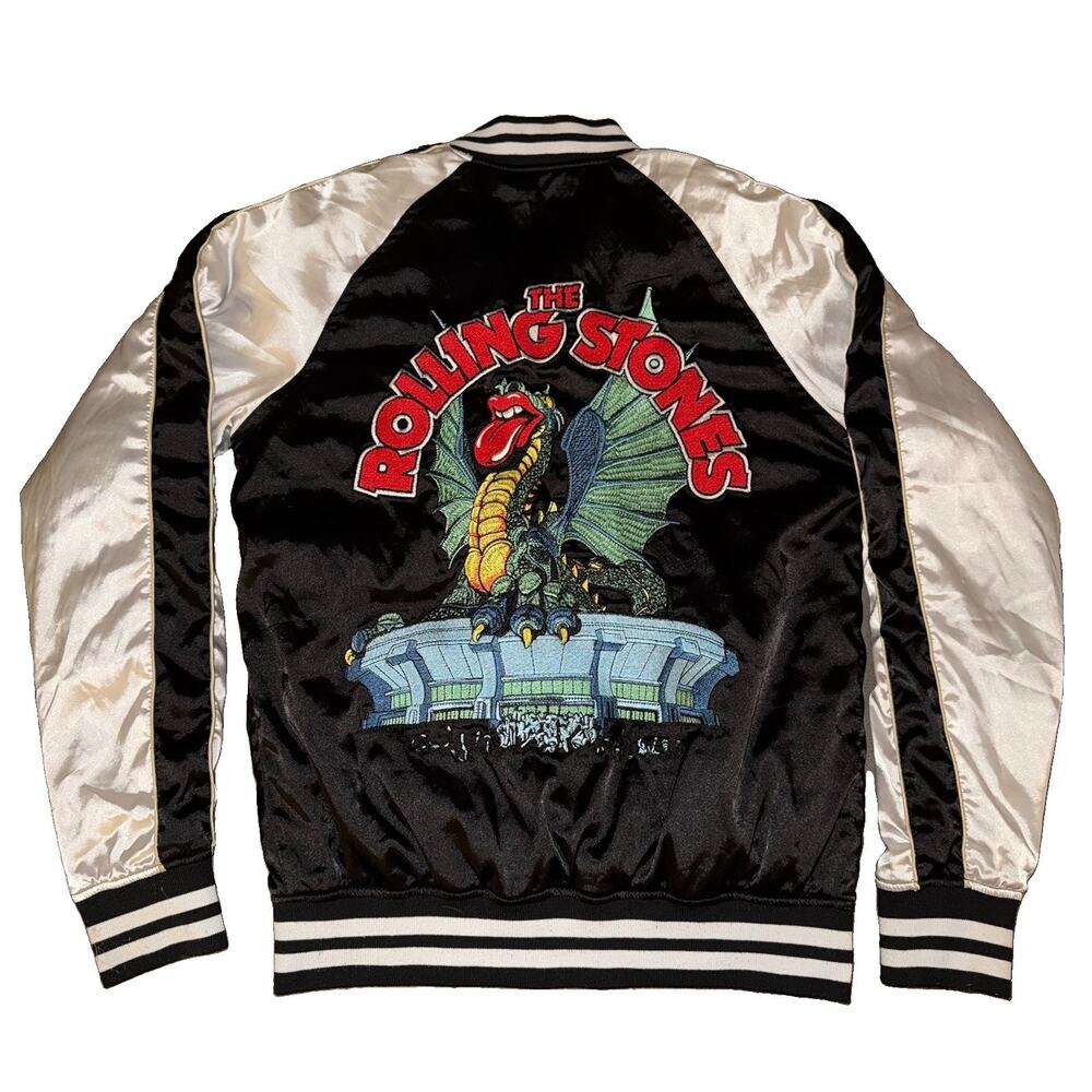 Pacsun Los Angeles The Rolling Stones Satin Black Jacket Size Small 2016